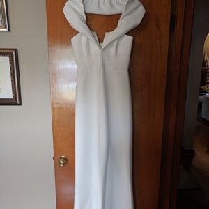 BGBGMaxazria White Off the Shoulder Gown